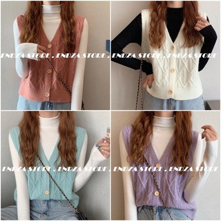 Áo gile len ba lỗ kiểu học sinh Hàn Quốc. Áo gile len xốp xoắn thừng Ulzzang style - ENDZA STORE
