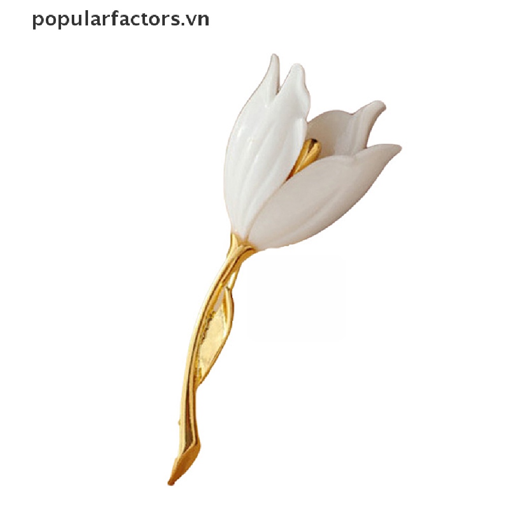 Ghim Cài Áo Hình Hoa Tulip Tráng Men Độc Đáo