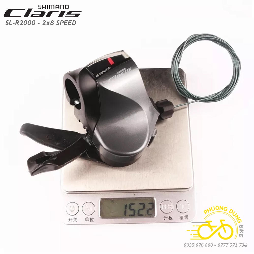 Tay đề bấm xả xe đạp SHIMANO CLARIS SL R2000 2x8 Speed - Hàng Chính Hãng