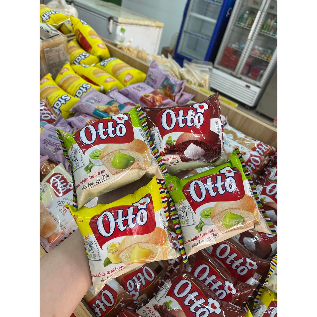 Bánh trứng tươi Otto nhân socola kem sữa, custard, lá dứa 38g ( 10 chiếc / Bịch)