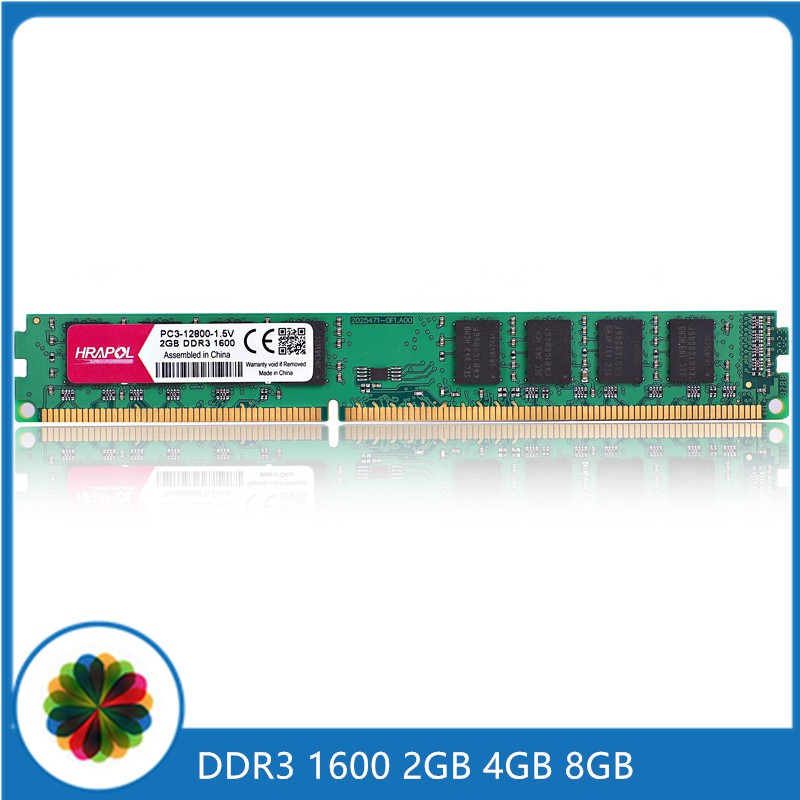 HRAPOL RAM DDR3 1600MHZ 2GB 4GB 8GB Bộ nhớ PC Memoria Máy tính PC3-12800U 1600 MHZ 2G 4G 8G RAM máy 
