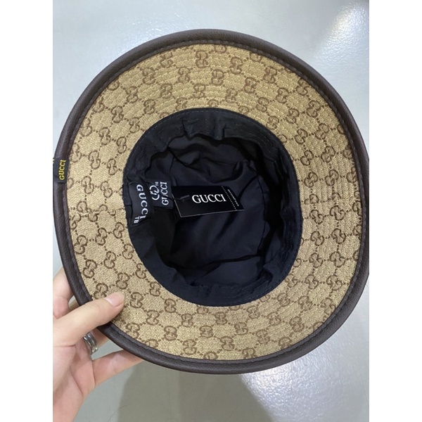 Nón bucket nam nữ, bo cụp gcc viền da logo đầu thú cao cấp