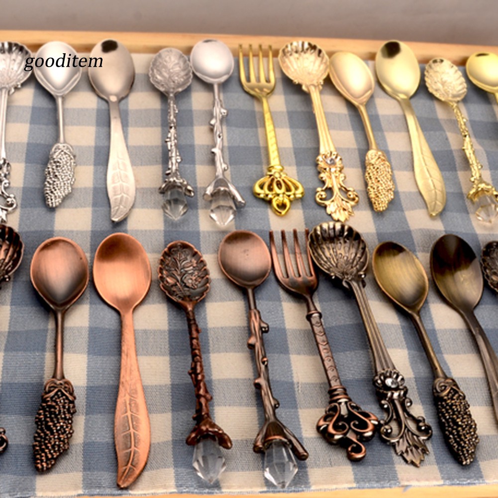 Set 6 Muỗng Cà Phê Cán Dài Hình Vương Miện Độc Đáo