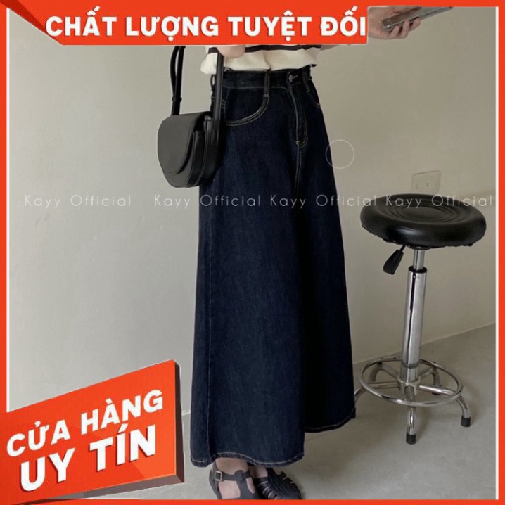 Chân váy bò kiểu Hàn Quốc chất đẹp_ Cvb802 (ảnh thật tự chụp) - Hàng nhập khẩu