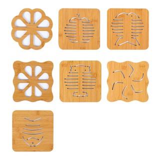 Bộ 2 đế lót xoong, nồi, bát, đĩa bằng gỗ tiện dụng, đẹp mắt, chống trơn trượt