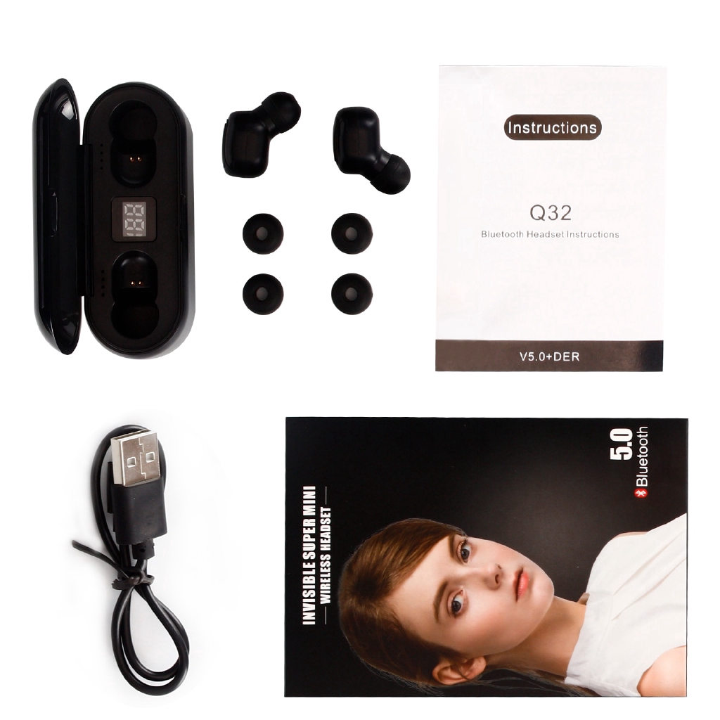 Tai Nghe Bluetooth Không Dây Kèm Hộp Sạc 2000mah