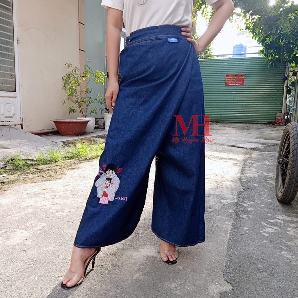 Váy Quần Chống Nắng Jean Chất Liệu Cotton Dày Và Mềm Thêu Họa Tiết Tình Yêu Món Quà Ý Nghĩa Dành Tặng Người Thương