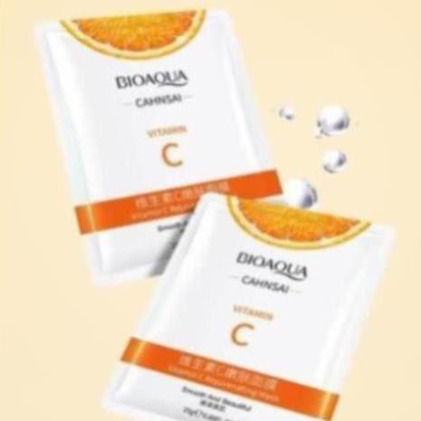 Mặt nạ vitamin C cấp ẩm dưỡng trắng da chiết suất cam vàng mask nội địa trung bioaqua
