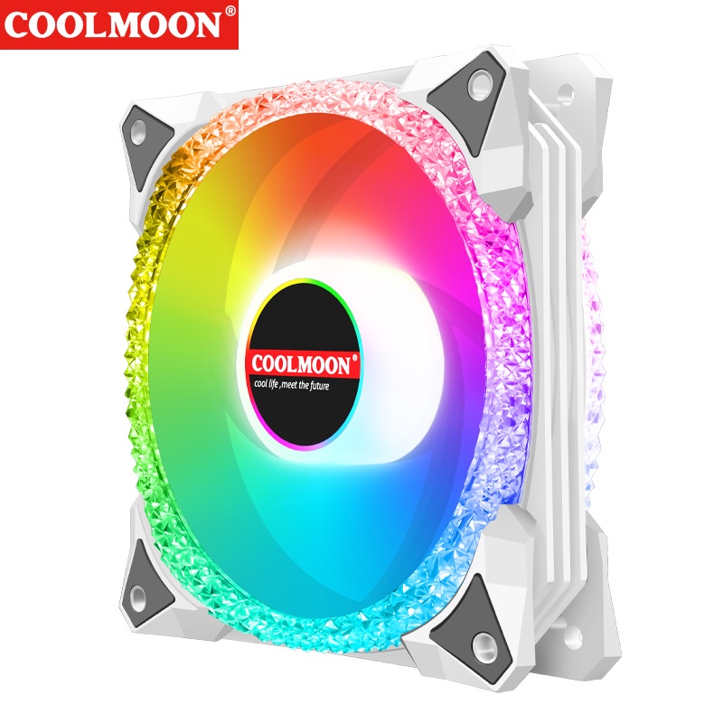 Quạt Tản Nhiệt, Fan Case Coolmoon AS2 ARGB - Led Sync Main 3 Pin 5v / Bộ Hub Coolmoon P-ARGB PWM