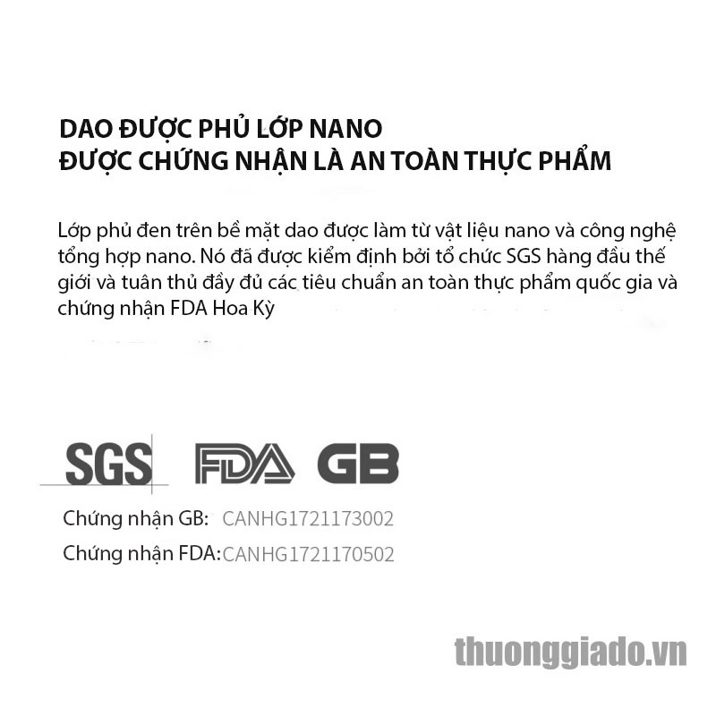 Bộ dao nhà bếp chống dính Xiaomi Huohou HU0076, 5 trong 1, thép không gỉ, phủ nano màu đen