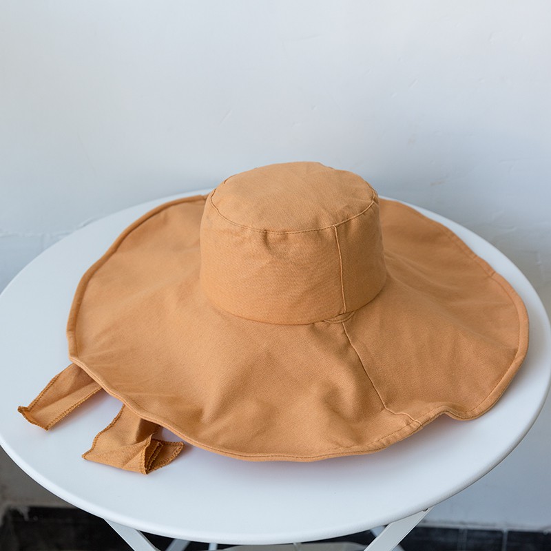 Nón Tai Bèo Vành Rộng 15cm Màu Sắc Đơn Giản Gấp Gọn Thời Trang Mùa Hè Phong Cách Nhật Bản