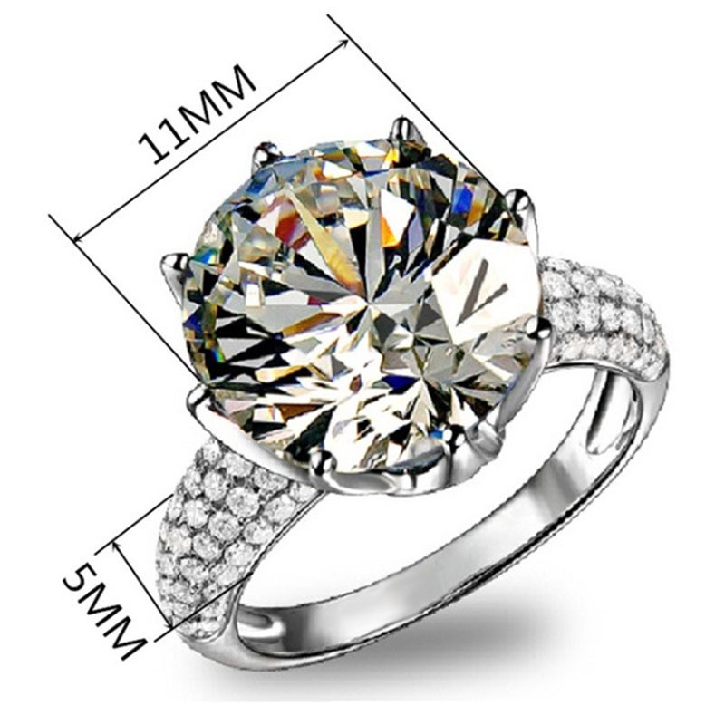 Nhẫn cưới bằng mạ bạc 925 và vàng 18K đính đá zirconia để tặng vợ và người yêu