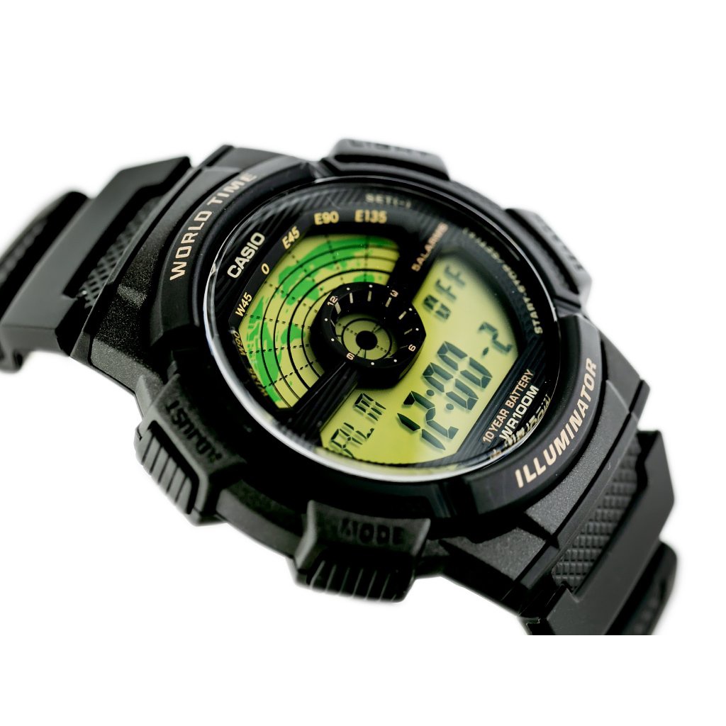 Đồng Hồ Casio Nam AE-1100W-1BVDF Dây Nhựa | Pin 10 Năm | Chống Nước WR100M