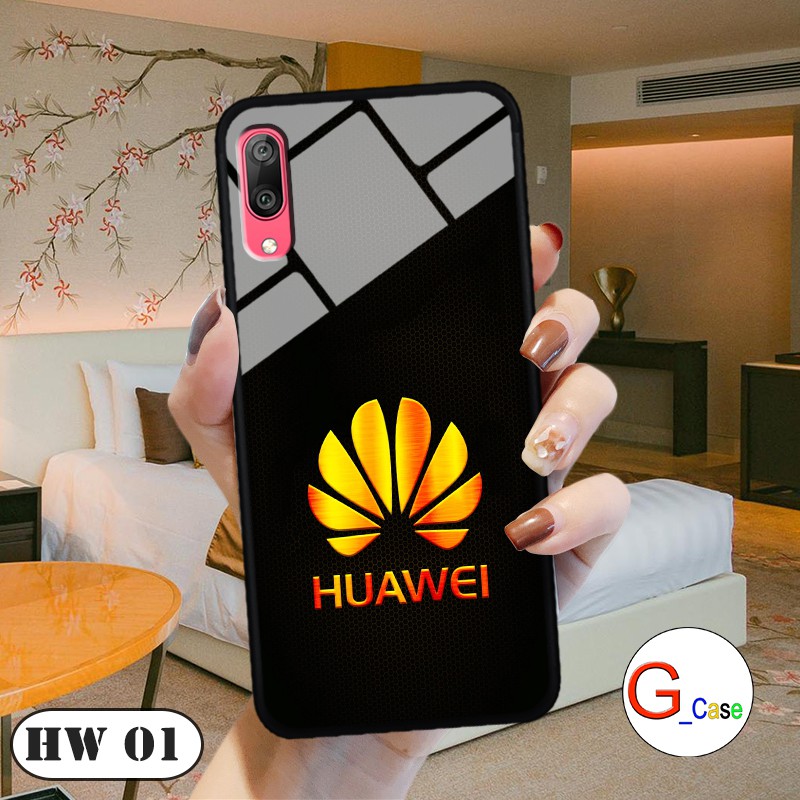 [Mã ELORDER5 giảm 10k đơn 20k] Ốp lưng Huawei Y7 Pro 2019-lưng kính in logo hãng điện thoại