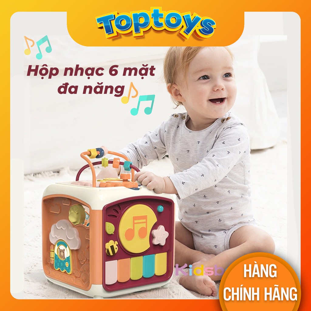 Hộp nhạc đa năng 6 mặt dành cho bé, thả hình, chơi nhạc, trống, tặng kèm pin + tua vít