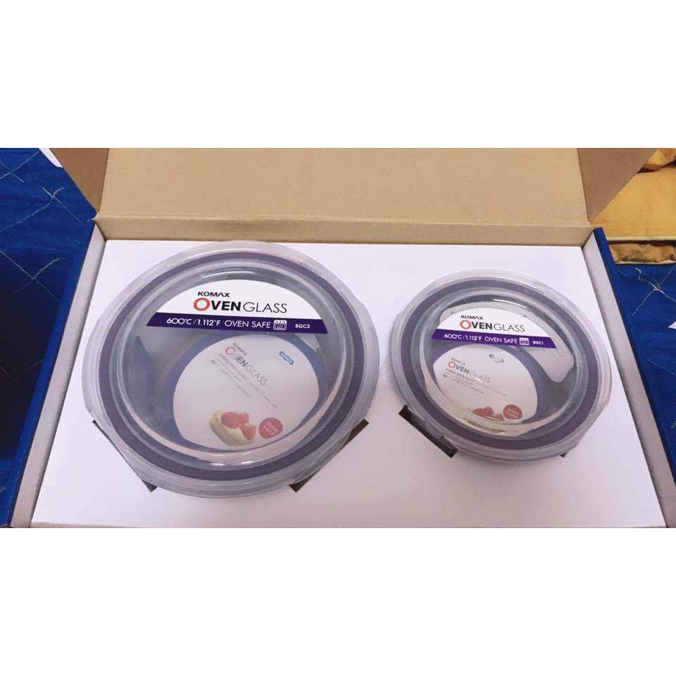 BỘ 2 HỘP THUỶ TINH CHỊU NHIỆT KOMAX OVEN GLASS