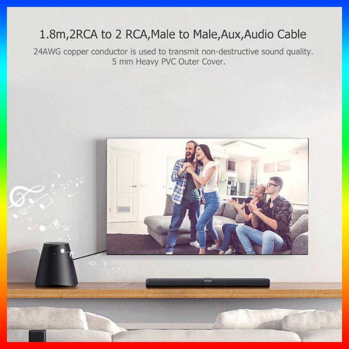 Dây Cáp Âm Thanh 1.8m 2 Rca Sang 2 Rca Dài 1.8m