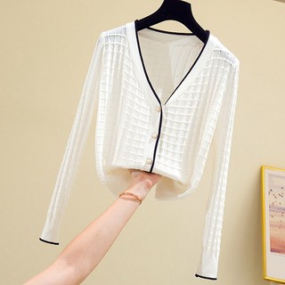 Áo cadigan len mỏng dáng xinh
