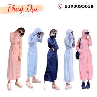 Áo Chống Nắng Nữ  Chất Thun Lạnh Nhật Dáng Dài Liền Thân 2 Lớp Cao Cấp Chính Hãng năm 2021