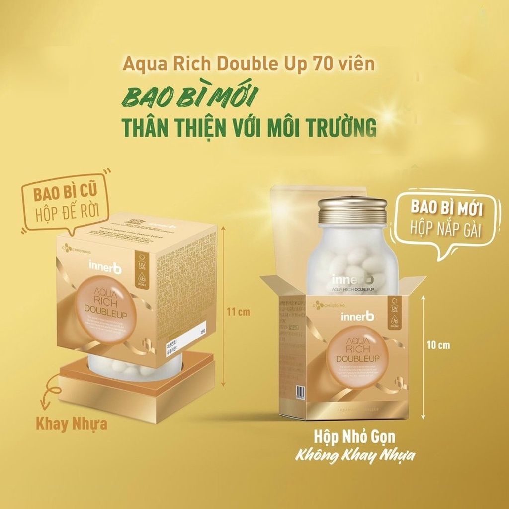 Thực Phẩm Bảo Vệ Sức Khỏe InnerB Aqua Rich Doubleup Cấp Ẩm Hỗ Trợ Sáng Mịn Bảo Vệ Da BLOOMING