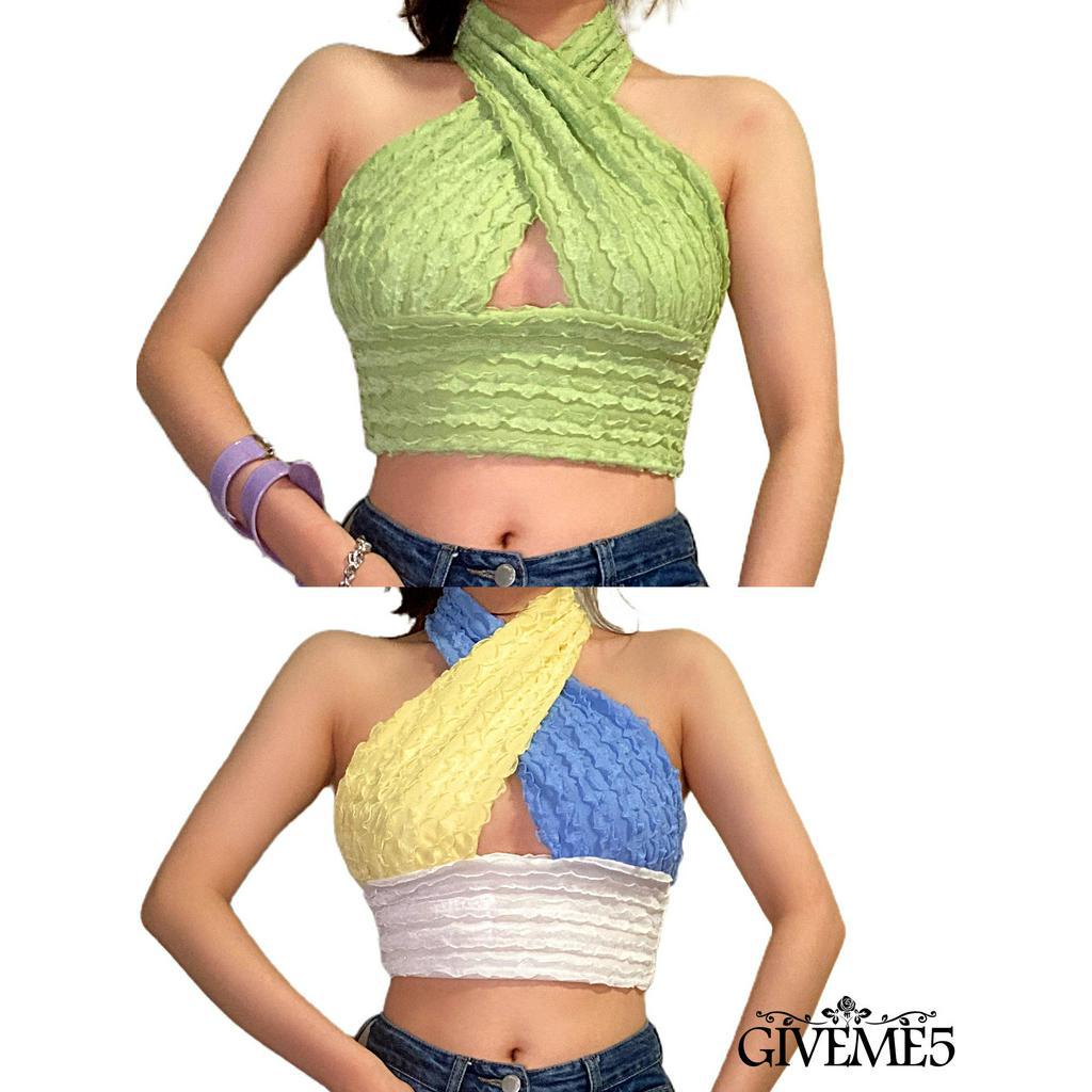 Áo Lửng Hai Dây Cổ Sâu Phong Cách Quyến Rũ Dành Cho Nữ