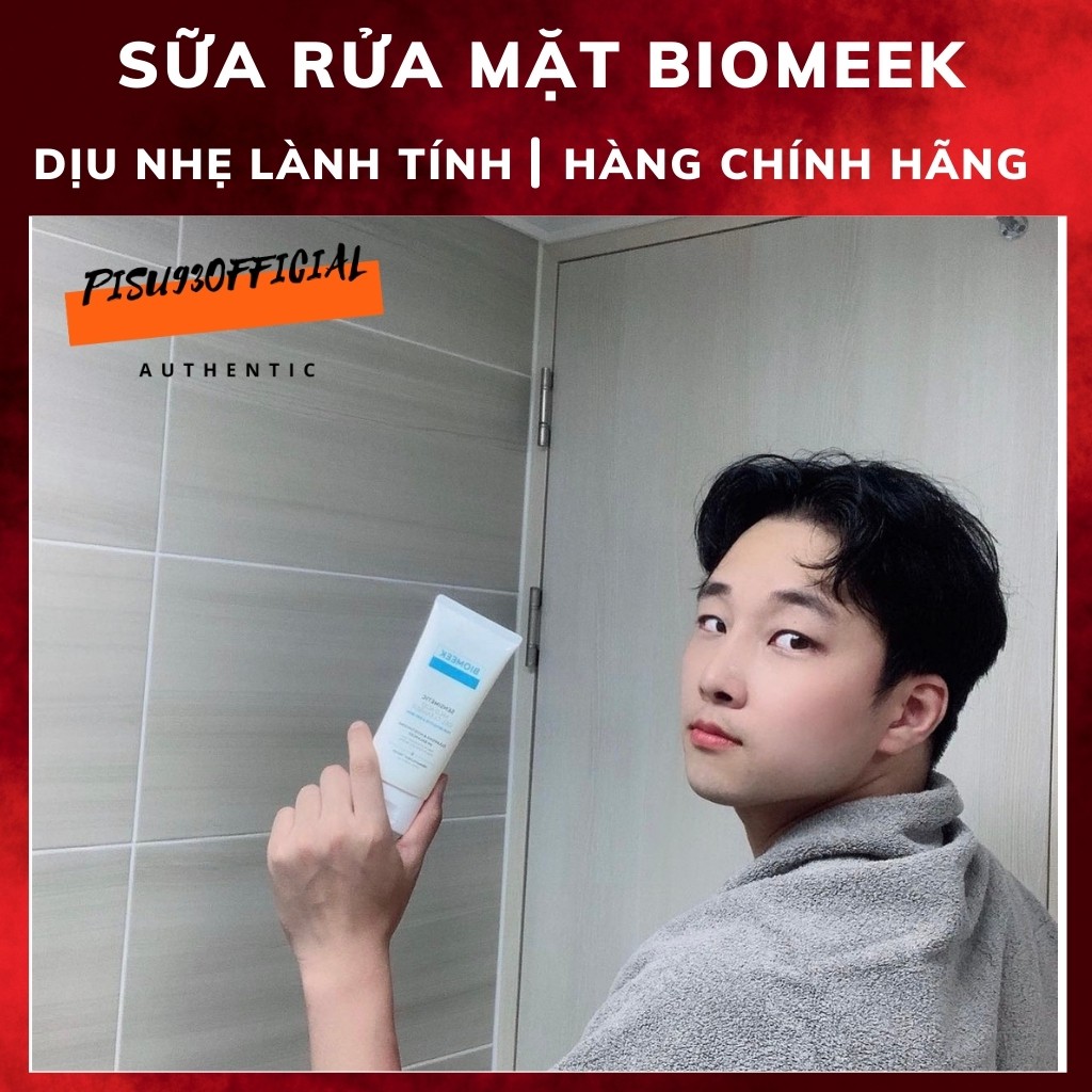 Sữa rửa mặt sáng da, sạch sâu BIOMEEK Sensimetic mild acid gel cleanser - Sữa rửa mặt huyết tế bào Hàn Quốc