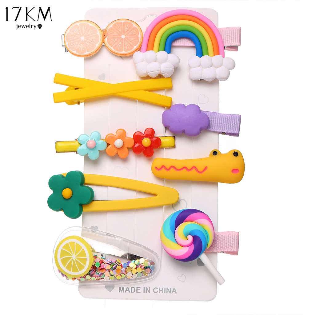 Set Kẹp Tóc 17KM Màu Macaron Thời Trang Hàn Quốc