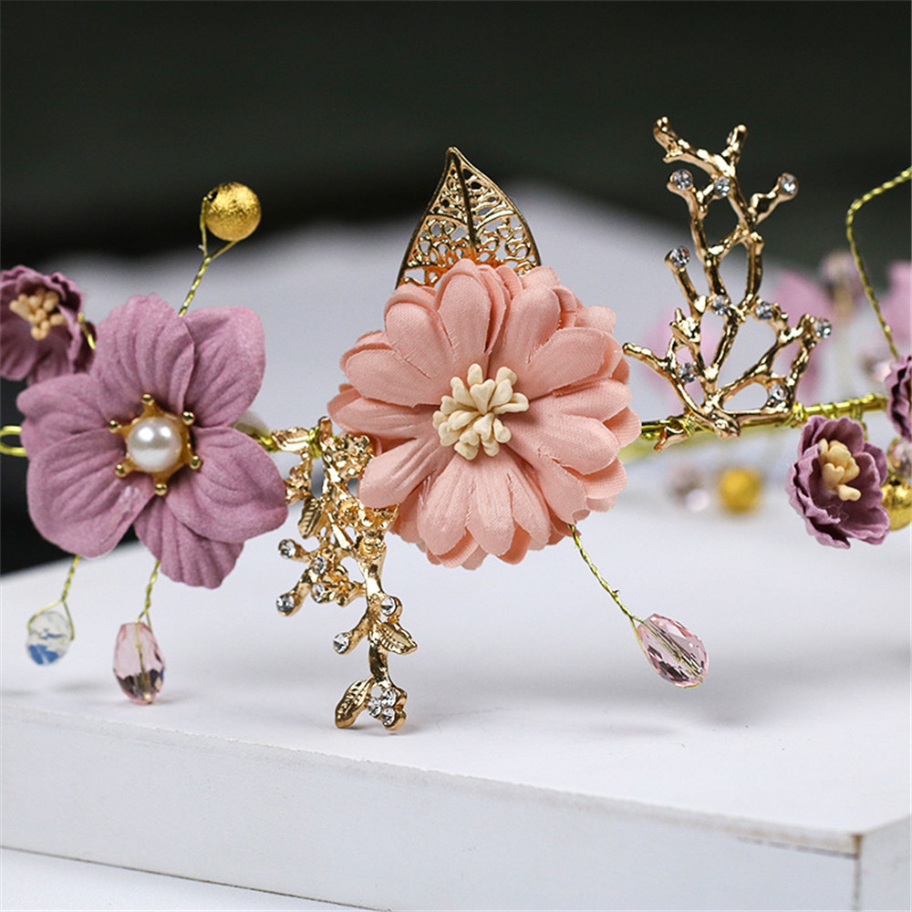 Vương Miện Đính Ngọc Trai Nhân Tạo Sang Trọng Cho Cô Dâu