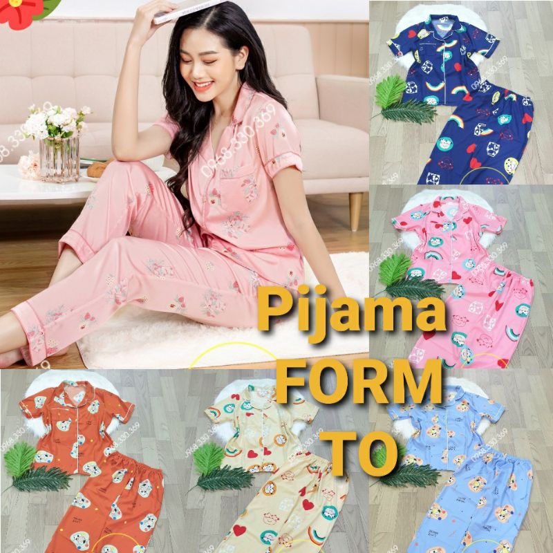 Đồ bộ pijama lụa cao cấp họa tiết chân đẹp