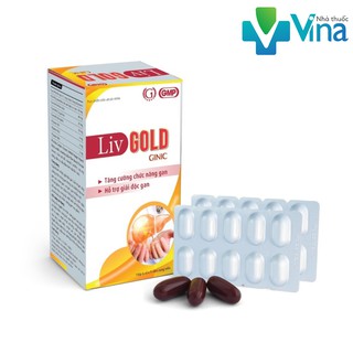 LIV GOLD GINIC Uống để hỗ trợ trong trường hợp viêm gan virus, xơ gan - Hộp 60 viên