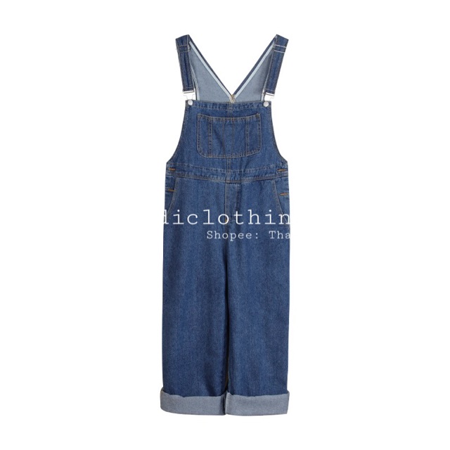 Quần yếm jeans ulzzang ống rộng có bigsize móc gài hai dây