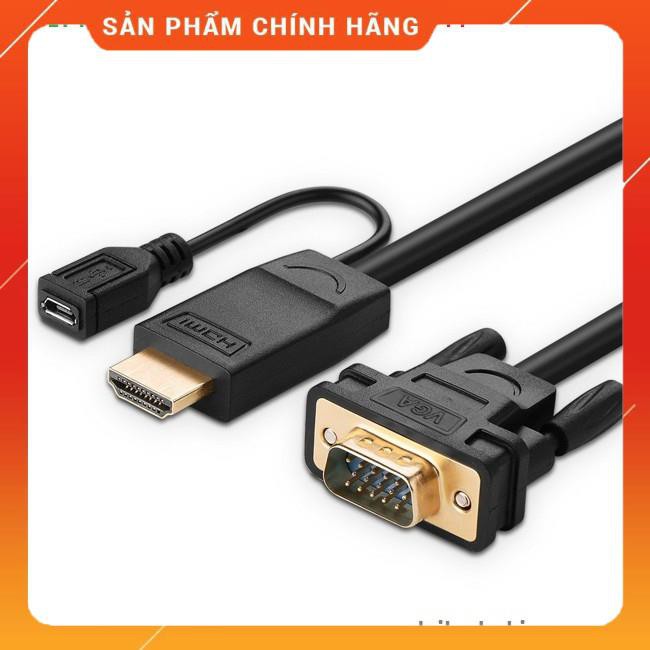 (Có sẵn) Cáp chuyển đổi HDMI to VGA 1,5m hỗ trợ nguồn Ugreen 30449