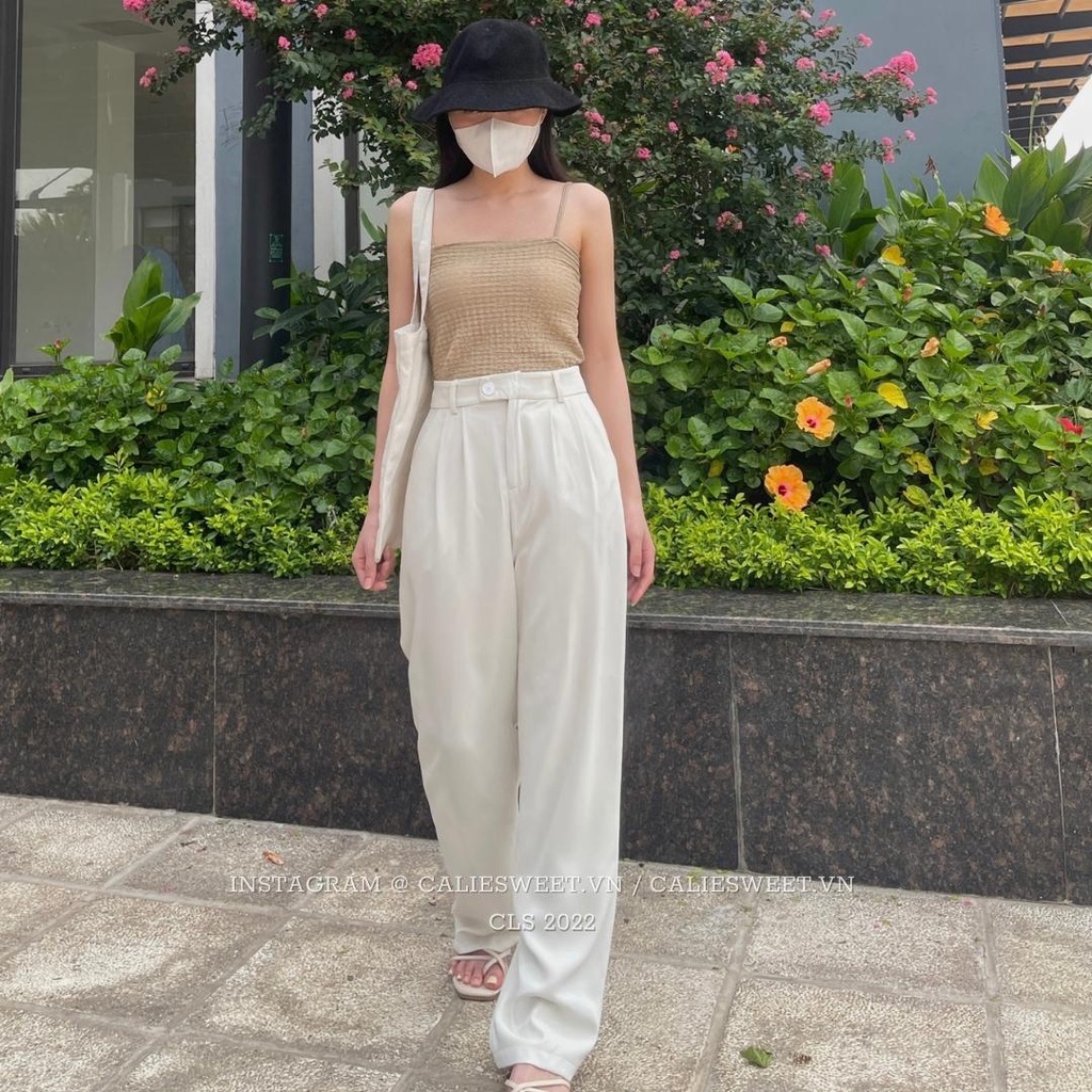 Quần ống rộng nữ lưng cao Caliesweet quần culottes ống xuông tôn dáng nhiều màu đủ size