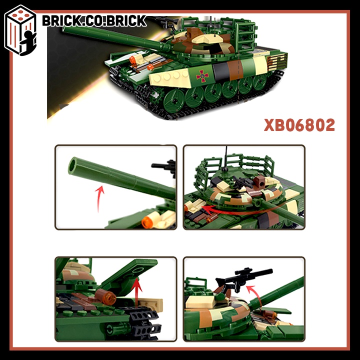 Đồ Chơi Military Moc Army Xếp Hình Xe Tăng Chiến Đấu Quân Sự T72 XB06802