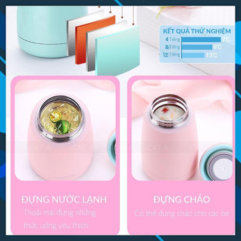 { Rẻ mỗi ngày } BÌNH NƯỚC GIỮ NHIỆT TRẺ EM LÕI INOX304 TAI THỎ XINH XẮN- 4 màu dễ thương, an toàn tuyệt đối