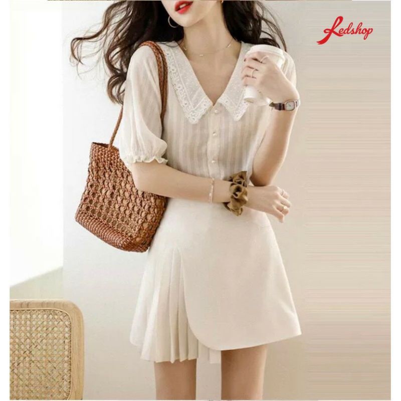 (BIG SIZE) chân váy xếp ly lệch sành điệu trong có quần C092 | BigBuy360 - bigbuy360.vn