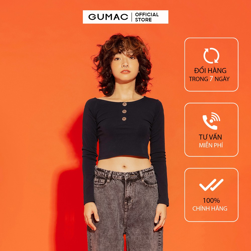 [Mã WABRGM11 giảm 10% đơn 250K] Áo thun nữ Borib 3 nút GUMAC đủ màu, đủ size, cá tính năng động ATA12169 | BigBuy360 - bigbuy360.vn