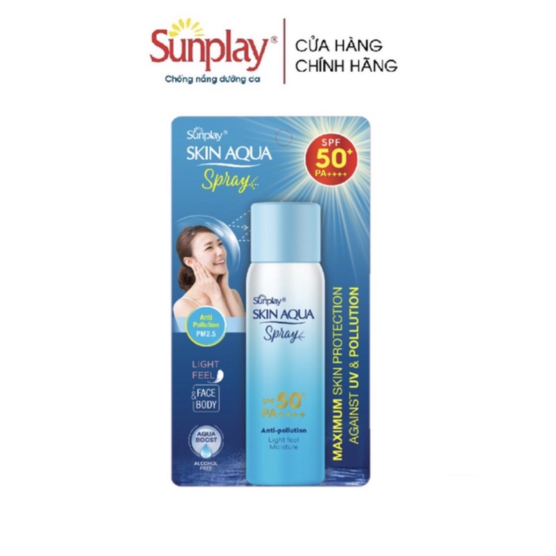 Xịt chống nắng dành cho da mặt và cơ thể Skin Aqua Tone Up UV Spray 50g