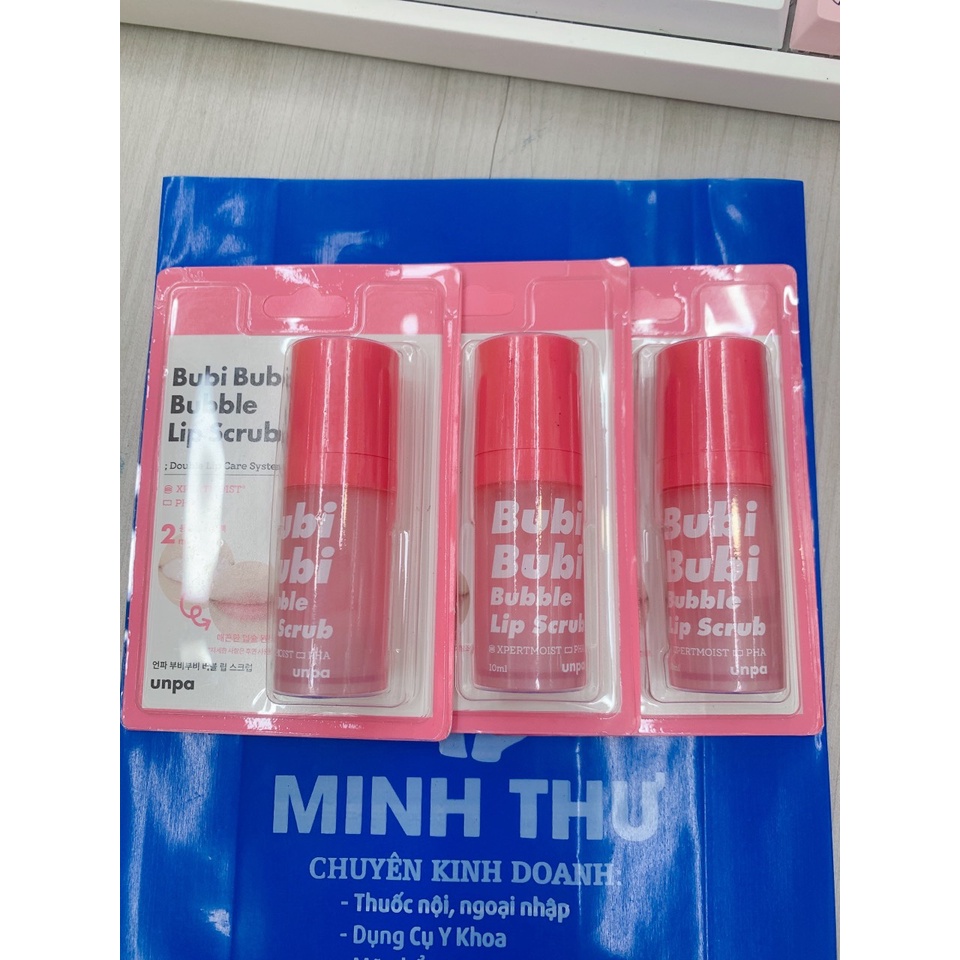 Gel tẩy tế bào chết môi sủi bọt Unpa Bubi Bubi Bubble Lip Scrub chai 10ml