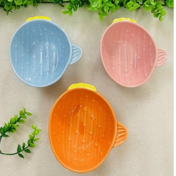 Bát Ăn Dặm Trẻ Em, Bát Ăn Gốm Sứ Cho Bé Họa Tiết Xương Rồng Xinh Xắn