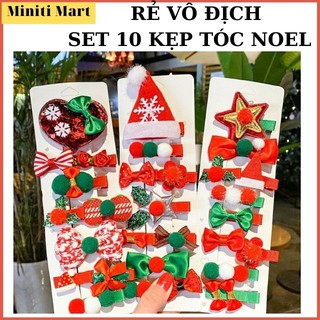 [RẺ VÔ ĐỊCH]Set 10 Kẹp Tóc Quà Noel, Giáng Sinh Xinh Xắn Cho Bé Gái