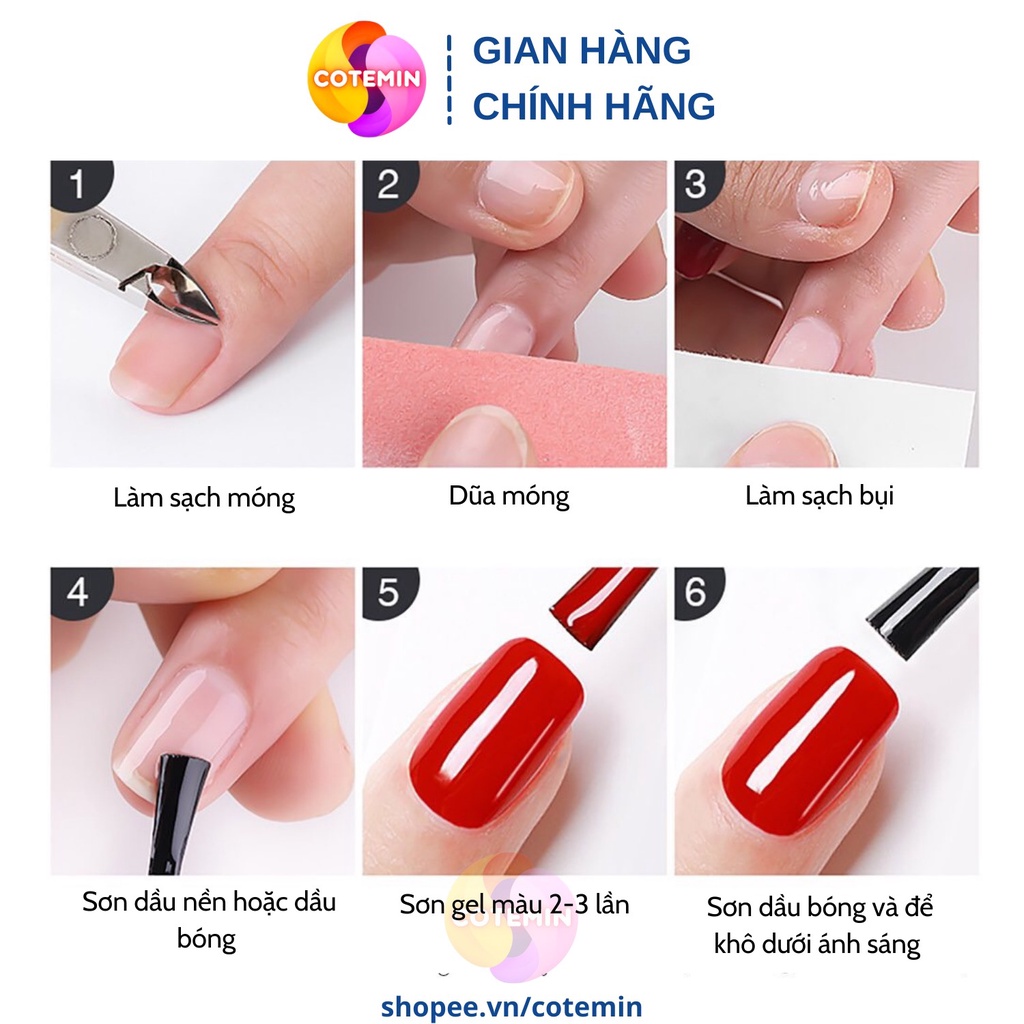 Gel sơn móng tay PINPAI nhiều màu bền đẹp cao cấp COTEMIN