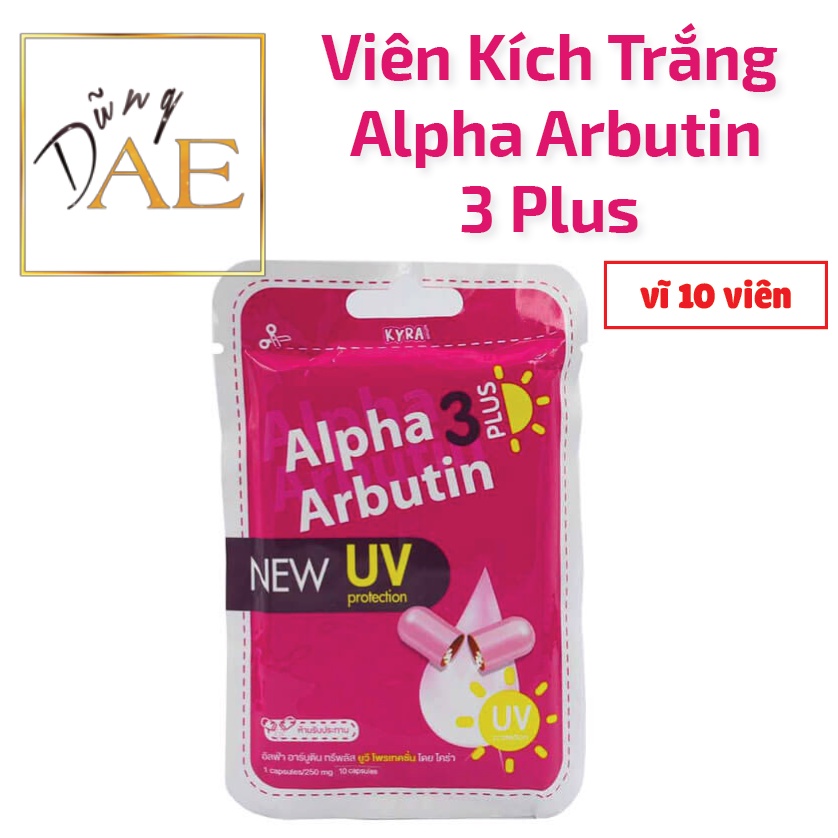 Viên Bột Kích Trắng Alpha Arbutin 3Plus Thái Lan - Vỉ 10 Viên