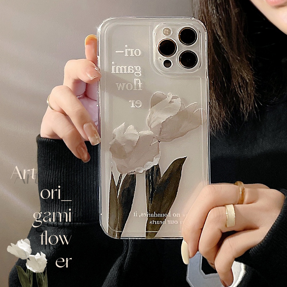 Ốp Điện Thoại tpu Mềm Trong Suốt Họa Tiết Hoa Đơn Giản Cho iphone 7 8 plus xr xs 11 12 13 14 15 mini pro max se 2020