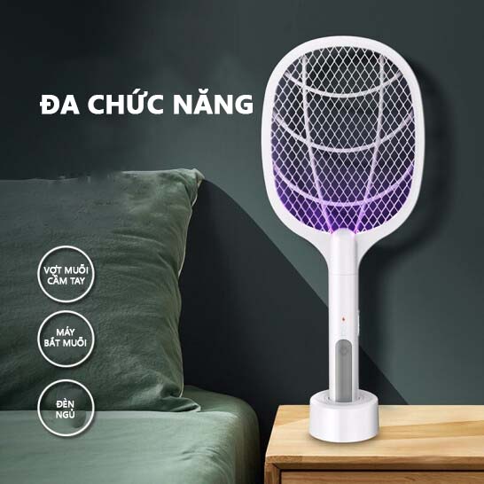[FreeShip] Vợt Bắt Muỗi Thông Minh Kiêm Đèn Bắt Muỗi, Vợt Muỗi 2 trong 1 Pin Lithium an toàn - 2075
