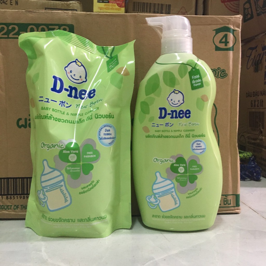 Nước rửa bình sữa Dnee túi 600ml, Chai 620ml (Date mới nhất)