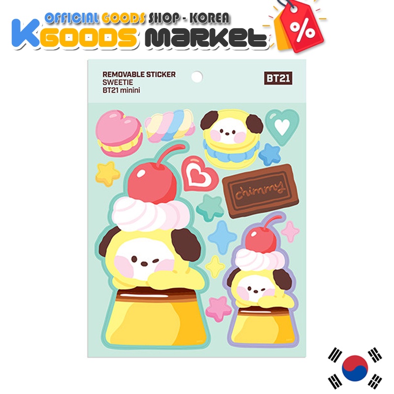 BT21 Dán sticker tháo rời, hàng hóa chính thức độc quyền kẹo ngọt