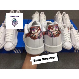 ( Ảnh thật ) Sneaker Stan Smith gót hoa đỏ