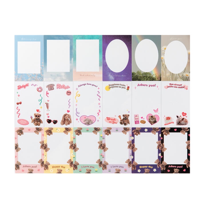 Toploader Decor ARTBOX Hàn Quốc Trang Trí Card Ảnh Photocard Polaroid  18 Khung Ribbon Confetti Nhiều Họa Tiết Gấu Đáng Yêu