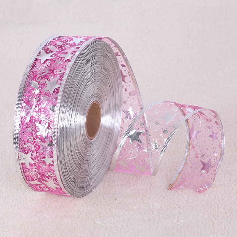 Cuộn Dây Ruy Băng Lụa Satin 200 * 5cm Màu Vàng / Bạc Trang Trí Tiệc Cưới / Giáng Sinh DIY